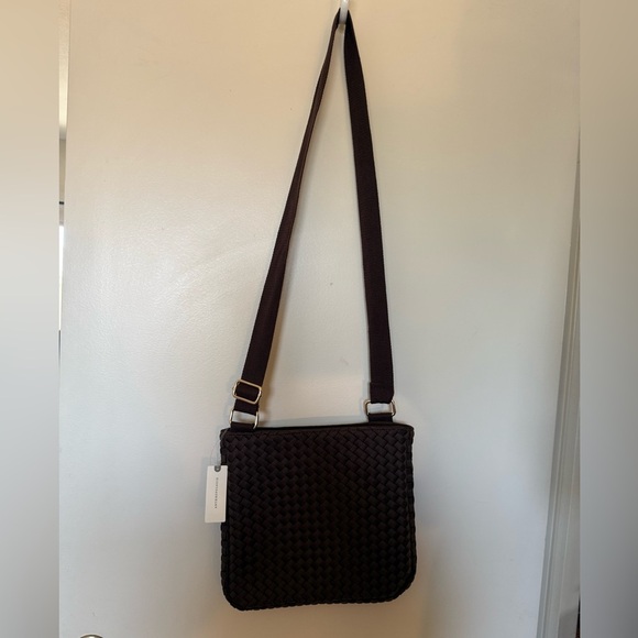 NWT Anthropologie Daily Practice Adjustable Woven Crossbody Bag Chocolate Brown - Picture 7 of 10